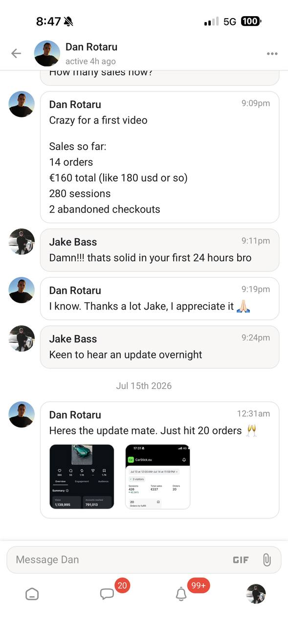 Student win - 20 orders